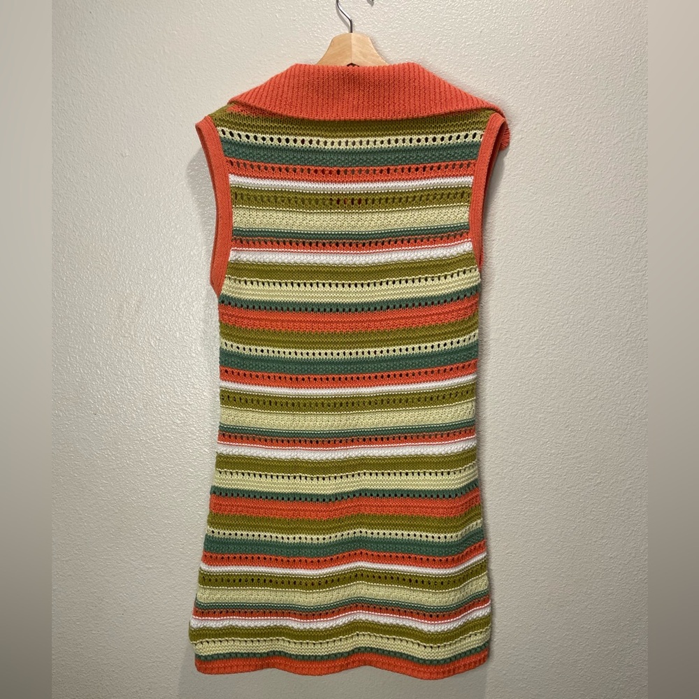 Zara Multicolor Crochet Dress Size Large Cottagecore Y2K - Picture 3 of 8
